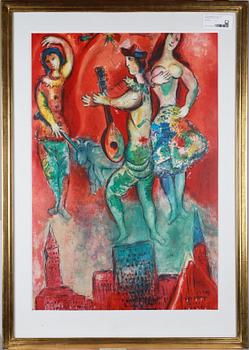 Marc Chagall · MARC CHAGALL, efter, färglitografisk affisch, 1967.