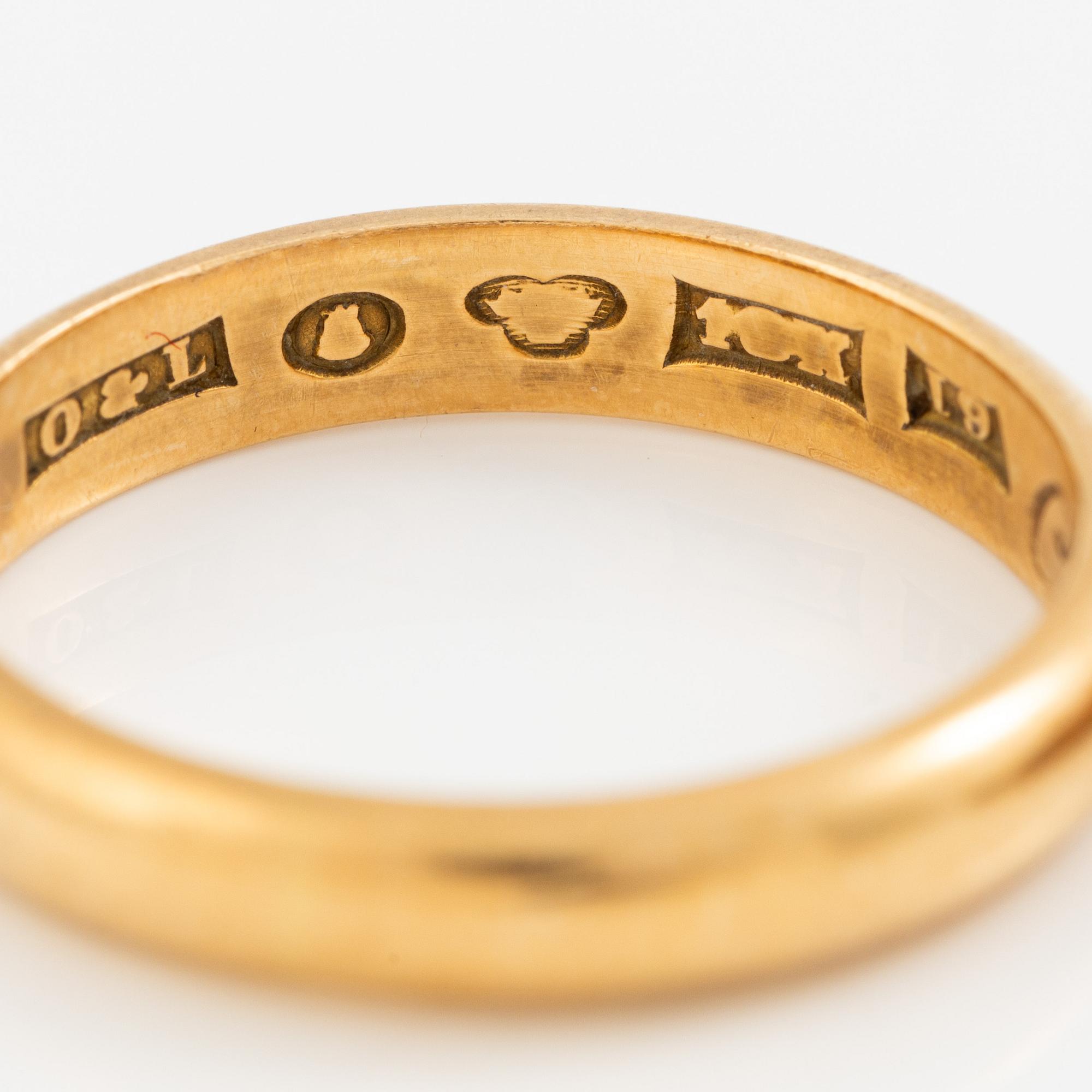 Rings, 4 pieces, 18K gold.