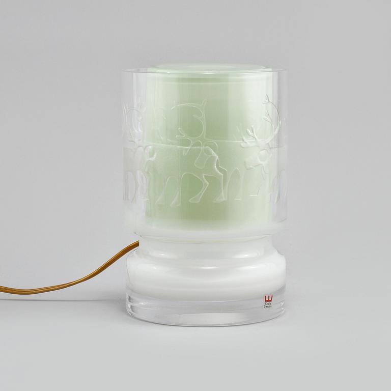 BORDSLAMPA, glas, Ove Sandeberg, Kosta, 1900-talets andra hälft.