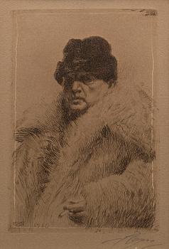 ANDERS ZORN, etching, 1916, signed in pencil.