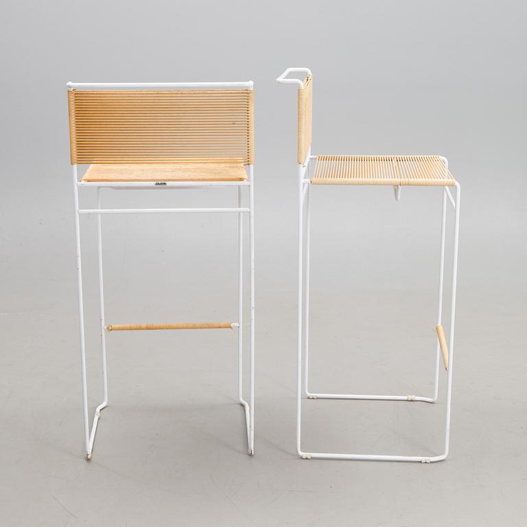 BARSTOLAR, ETT PAR, märkta Fly Line Carre (VI) – Italy, formigivna av Giandomenico Belotti, 1970-tal.