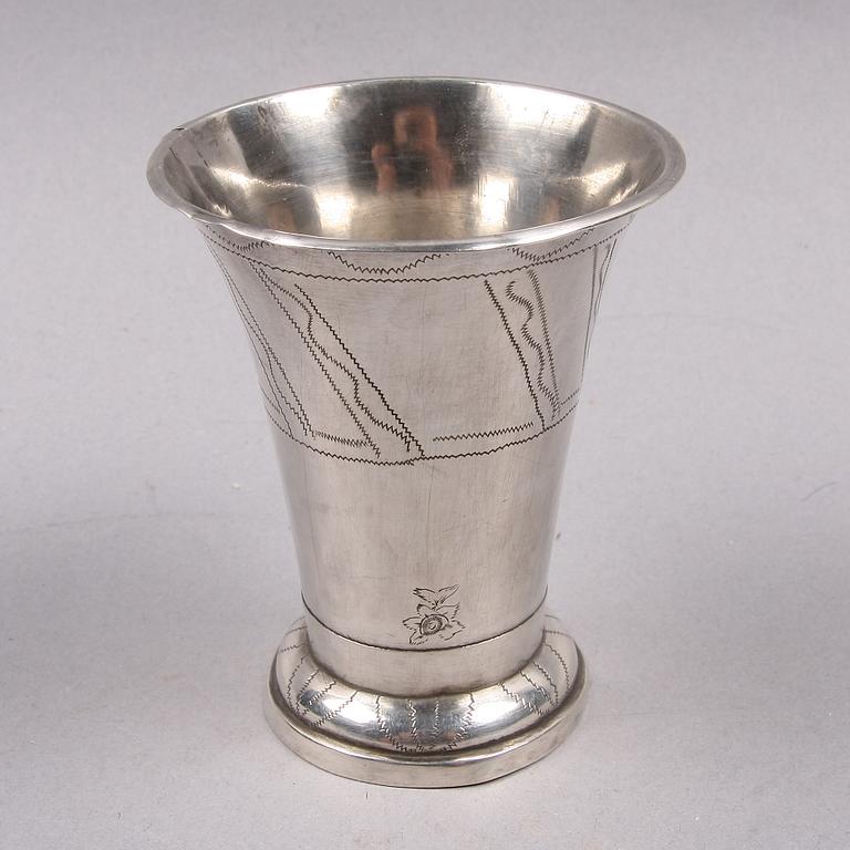 BÄGARE, silver, Jonas Berg, Stockholm 1764.