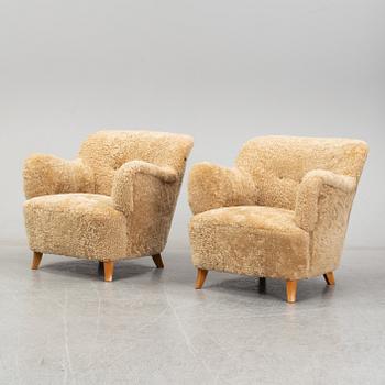 A pair of scandinavian armchairs from the 1930's/40's.