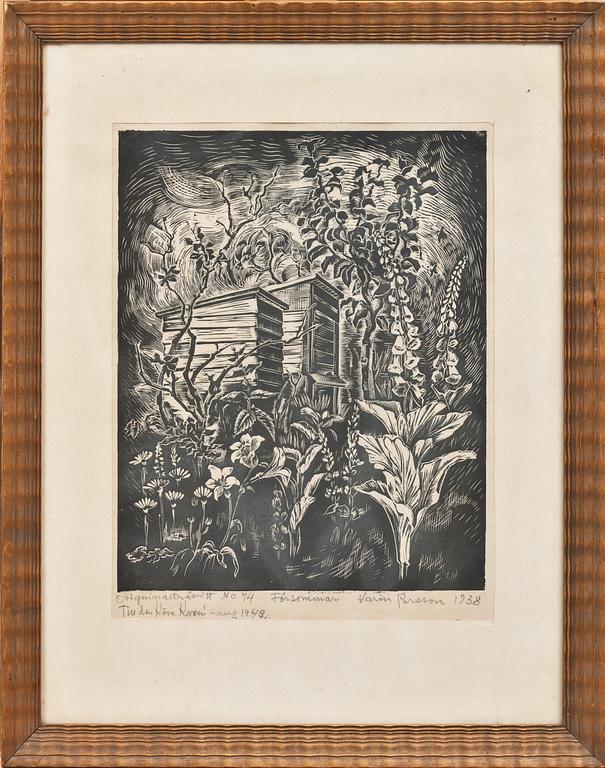 KARIN PERSSON, träsnitt, signerad och daterad 1938, numrerad No 74.