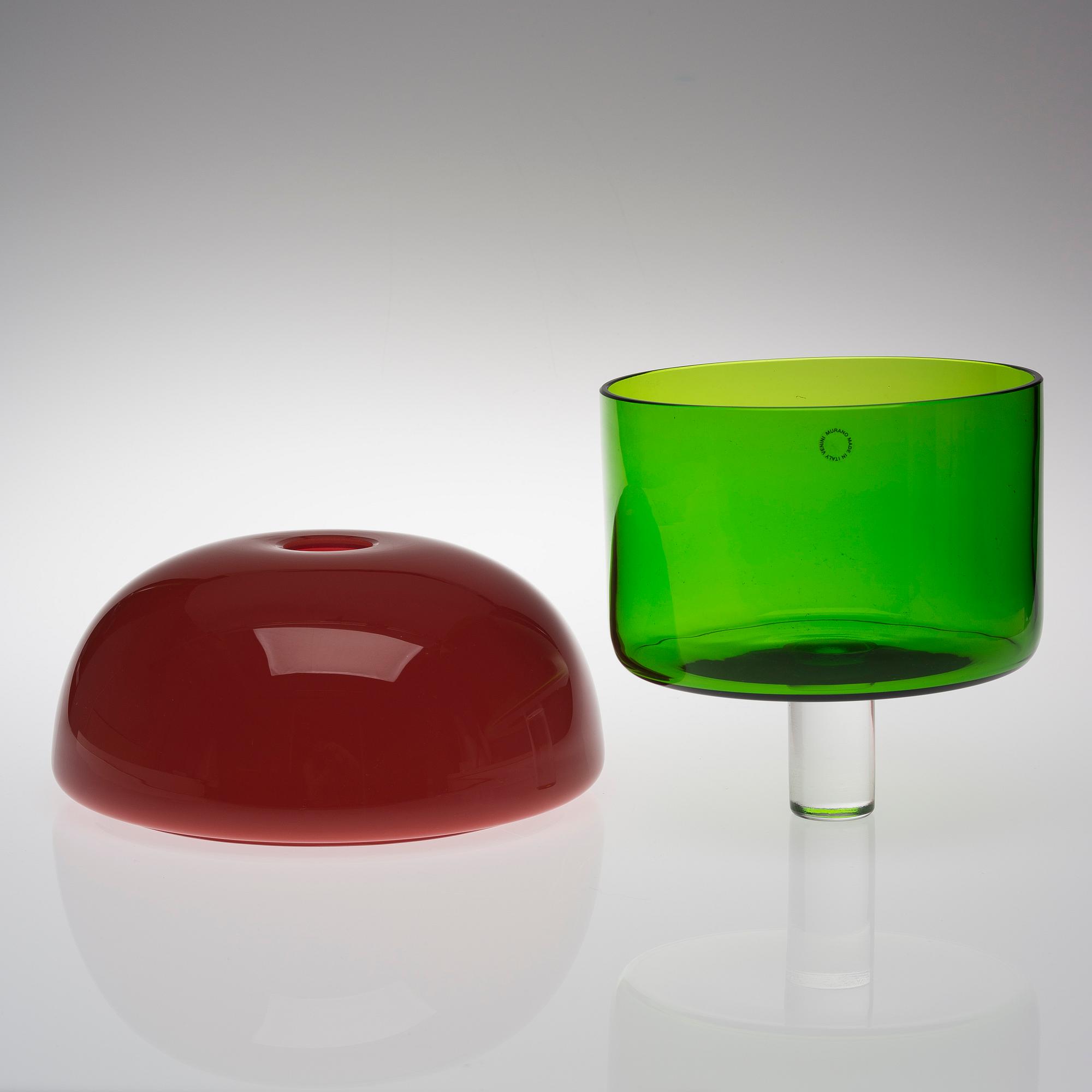 ETTORE SOTTSASS, A GLASS SCULPTURE. Signed Venini 2003 Ettore Sottsass.