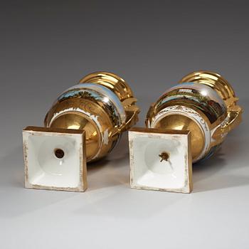 Two Empire urns, presumably wilhelm Heinemann, not signed, early 19th Century.