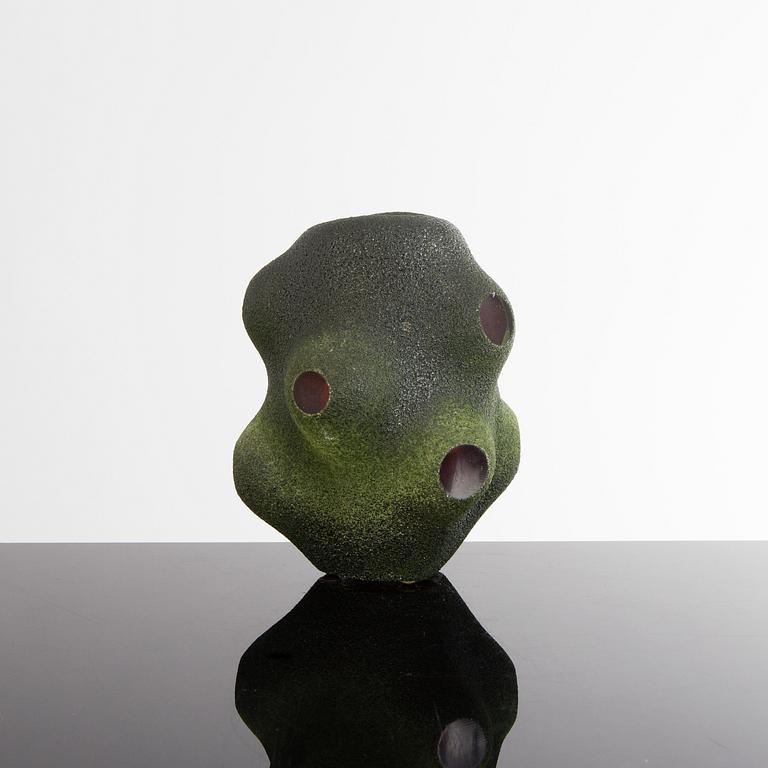 A Unique Per B Sundberg glass vase for Orrefors, signed, numbered and dated 2000.