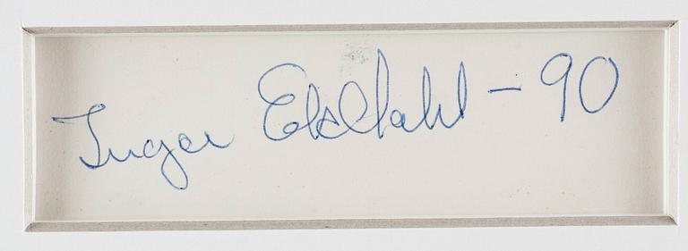 INGER EKDAHL, gouache på papper, signerad och daterad -90 a tergo.