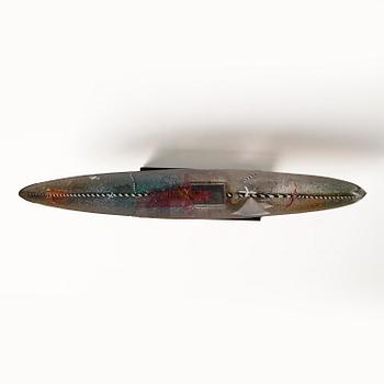 Bertil Vallien, skulptur, båt, sandgjutet glas, Kosta Boda 1992.