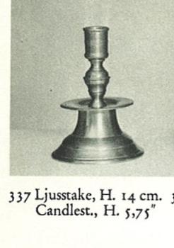 Firma Svenskt Tenn, a pair of pewter candlesticks model "337", Stockholm 1937.