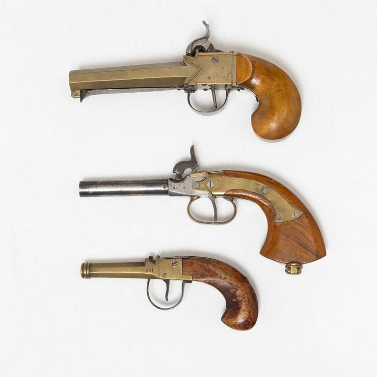 Slaglåspistoler, 3 st, 1800-talets andra hälft.