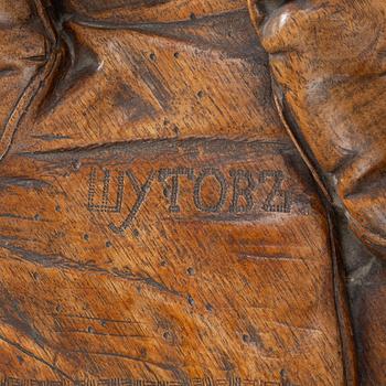 Armchair, after a design by Vasily Shutov called 'Arc, Axes and Mittens' Russia late 19th century.