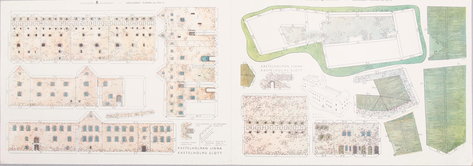 MODELLKARTONGER, CA 17 ST, papper, Allers Familj-Journal och Oy Tilgmann Ab, 1900-talets första hälft.