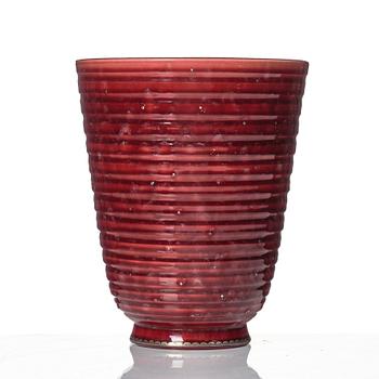 Wilhelm Kåge, Two Argenta stoneware vases and a bowl, Gustavsberg.