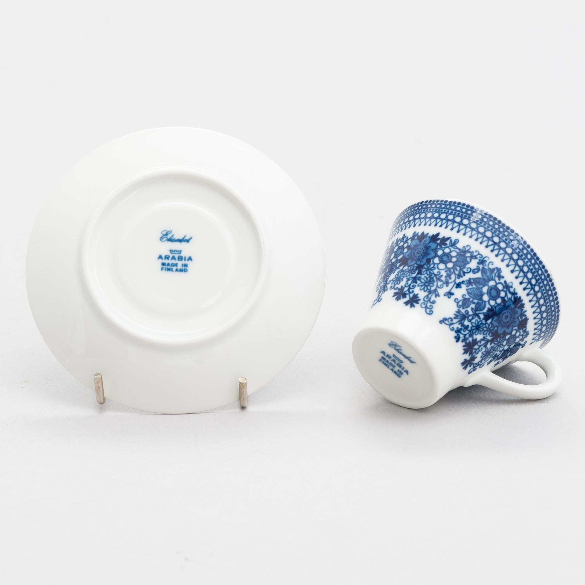 KAHVIKUPPEJA, 12 paria, "Elisabet", Arabia, 50/60-luku.