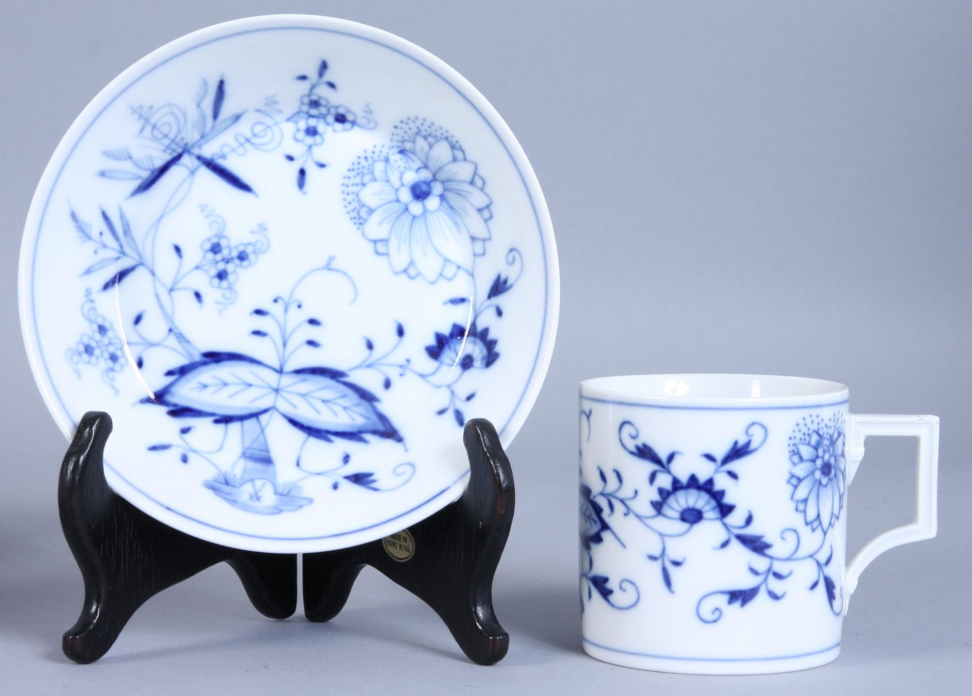 KOPPAR med FAT, 9 st, porslin, Meissen.