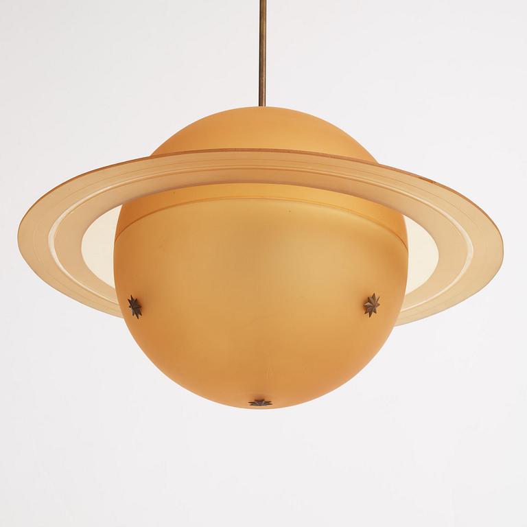 Edward Hald, a rare ceiling lamp, Orrefors, 1930s.