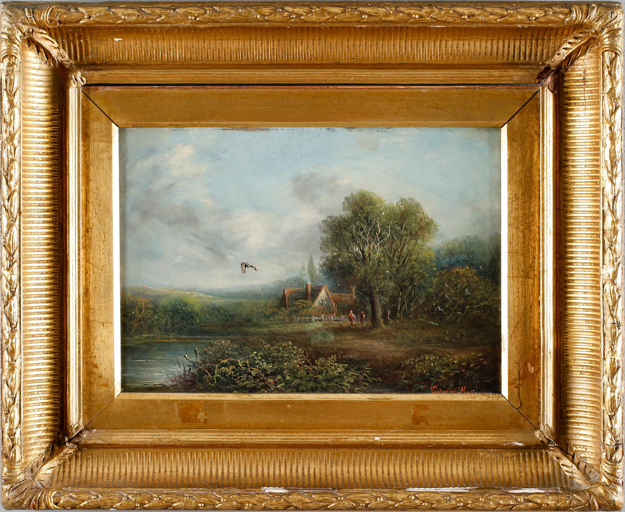 OKÄND KONSTNÄR, olja på duk, otydligt signerad, England, 1800-tal.