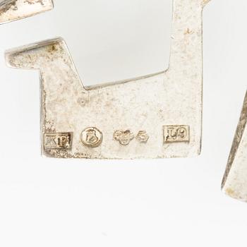 PA Lundahl-Terrs, a crown, two bracelets, a brooch, a earring, and a pendant, silver, Stockholm and Växjö, among others 1961.