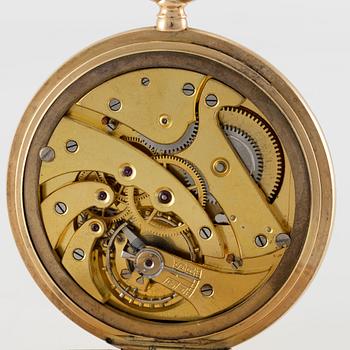 Fickur, savonett, 14K guld, 56 mm.