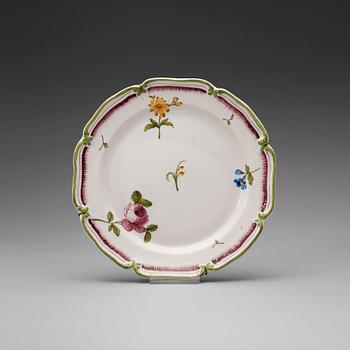 A faience plate, Stralsund, 18th Century.