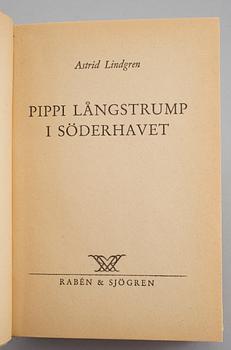 ASTRID LINDGREN, 3 böcker om Pippi Långstrump. Rabén & Sjögren, Stockholm 1946-48.