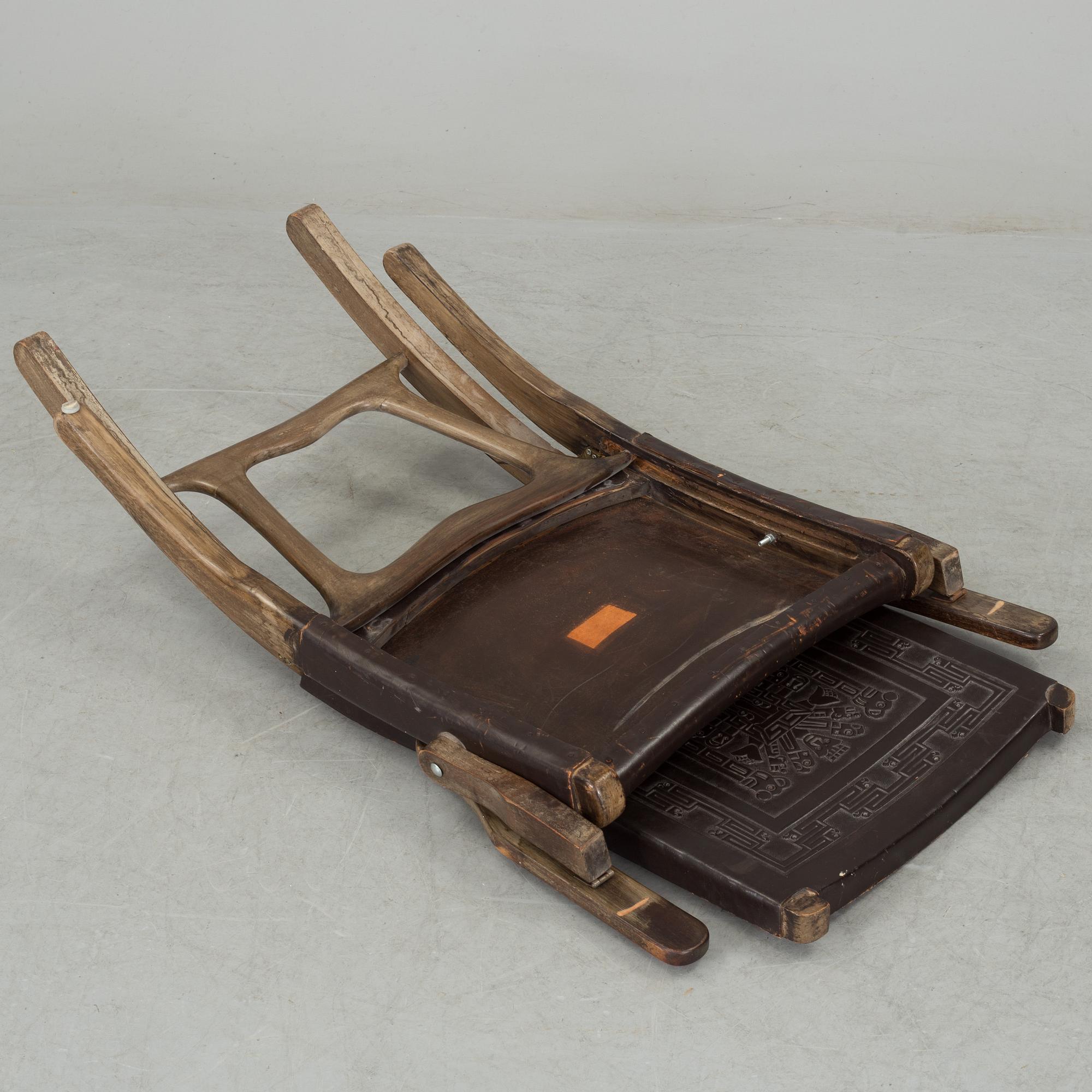 A South American folding chair, mid 20th century.