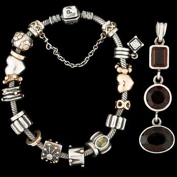 PARTI SILVERSMYCKEN, 7 delar, bla Thomas Sabo och Pandora och U, 2000-tal.