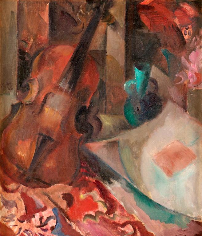 Jules Schyl, Stilleben med fiol.