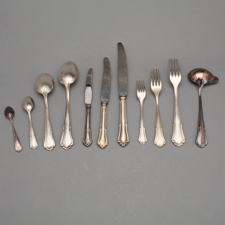 BESTICKSERVIS, 66 delar, silver, modell "Saga". Totalvikt, inklusive knivar, ca 2600 g.
