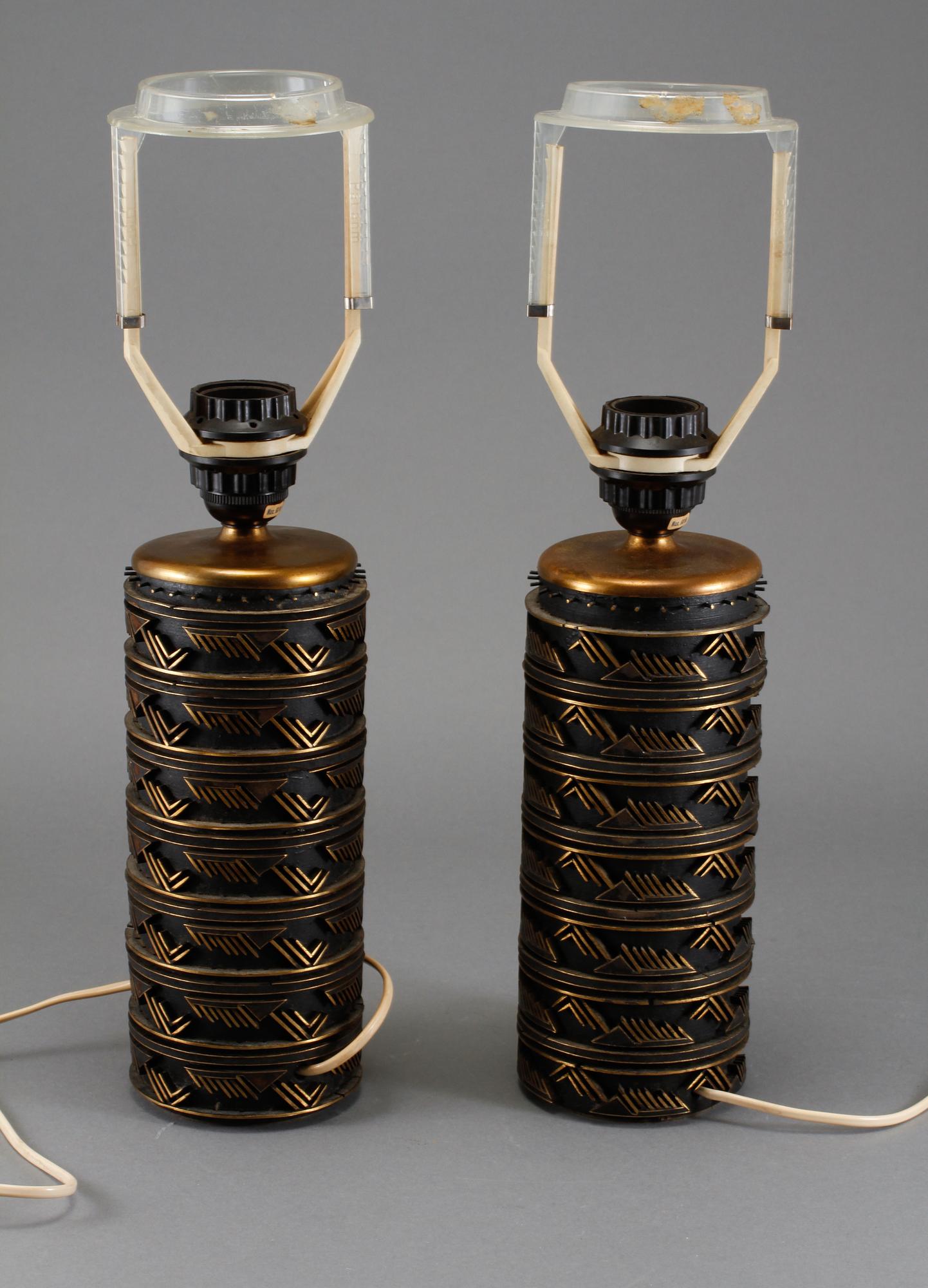 BORDSLAMPOR, ett par, 1920/30-tal.