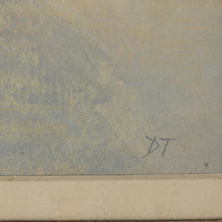 David Tindle, gouache on paper, signed verso.
