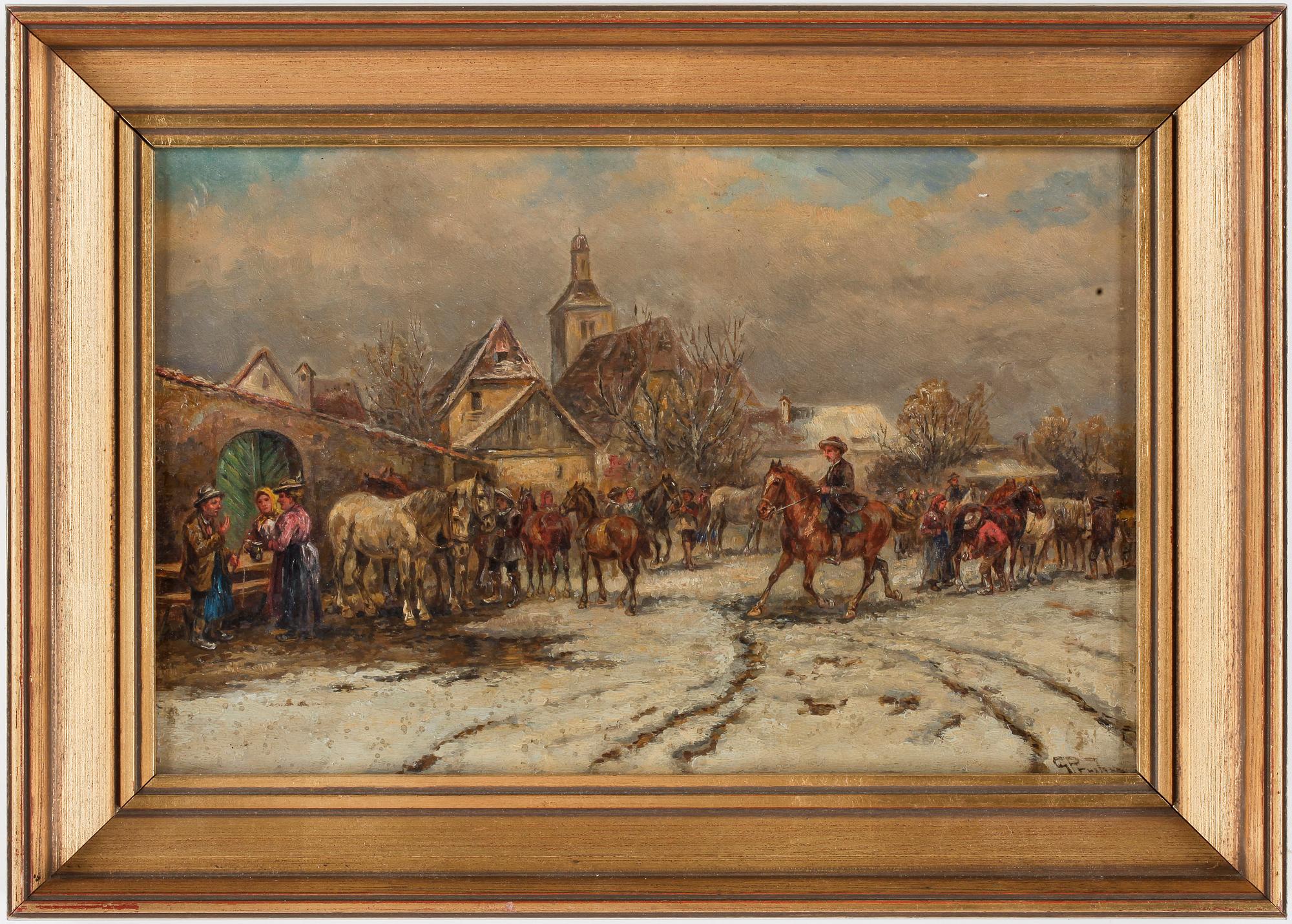 GUSTAV PRUCHA, olja på pannå, signerad.