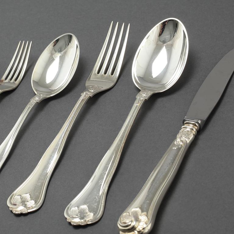 A set of silverware of 66 pcs with Swedish import markings.