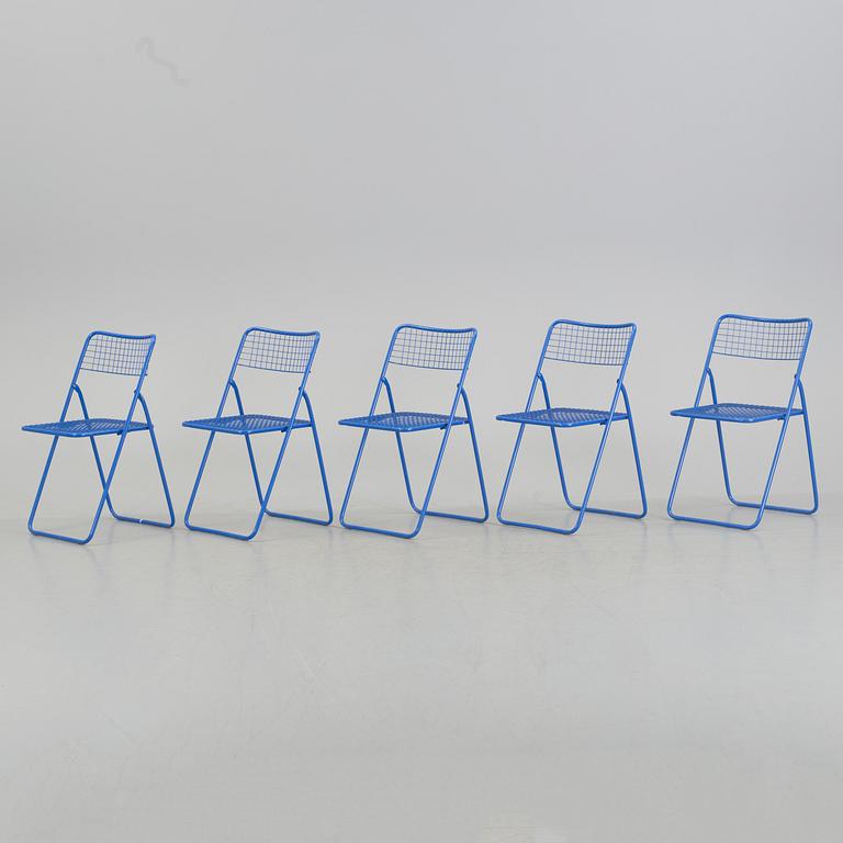 NILS GAMMELGAARD, five 'Ted Net' metal folding chairs from IKEA, 1970's/80's.