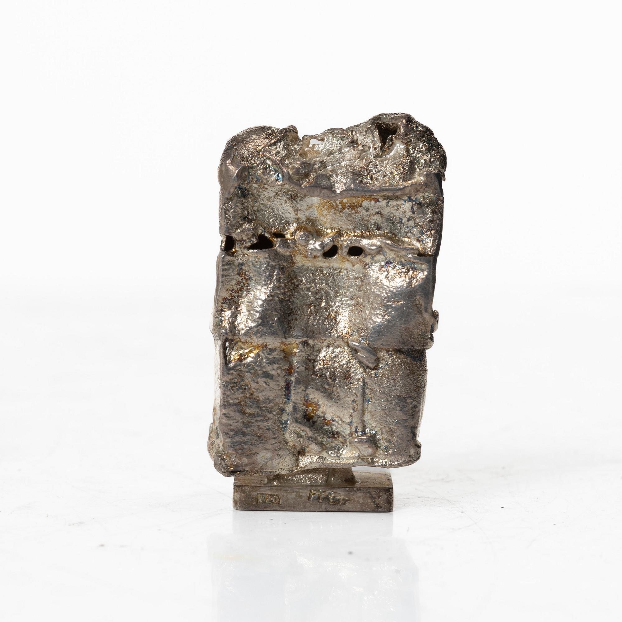 Lars Arby, a stamp and two small sculptures, silver, Gothenburg, Sweden.