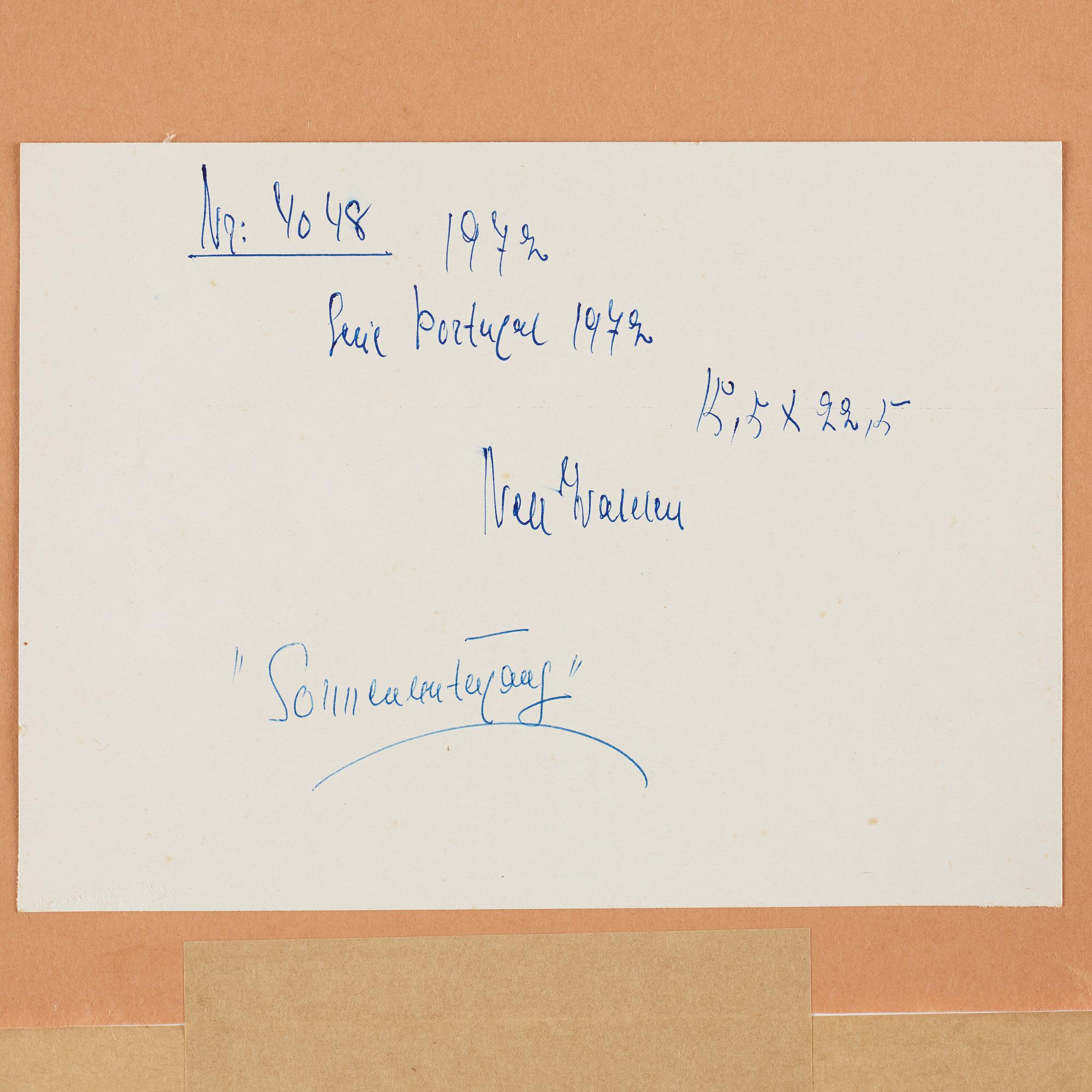 NELL WALDEN, mixed media on paper, signed and dated -72.