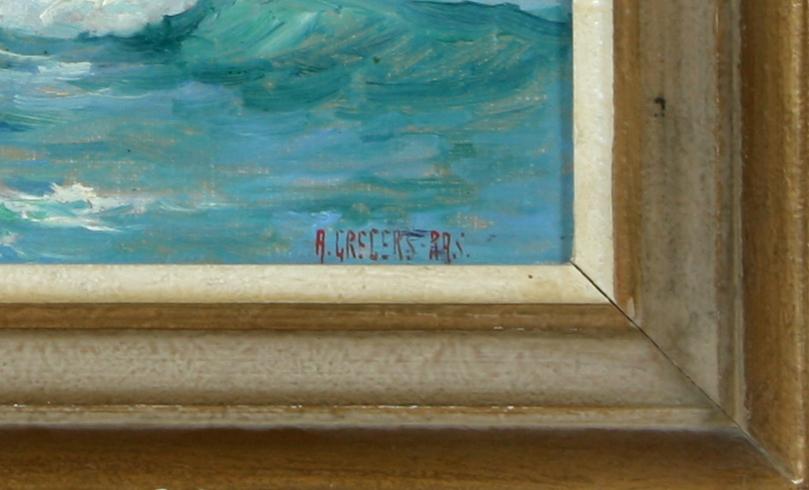 ALFRED GREGERS-RASMUSSEN, olja på pannå, sign.