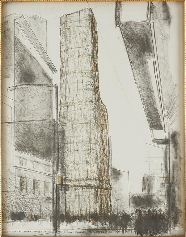 CHRISTO & JEANNE-CLAUDE, colour lithograph, 1971, signed in pencil and numbered 32/100.