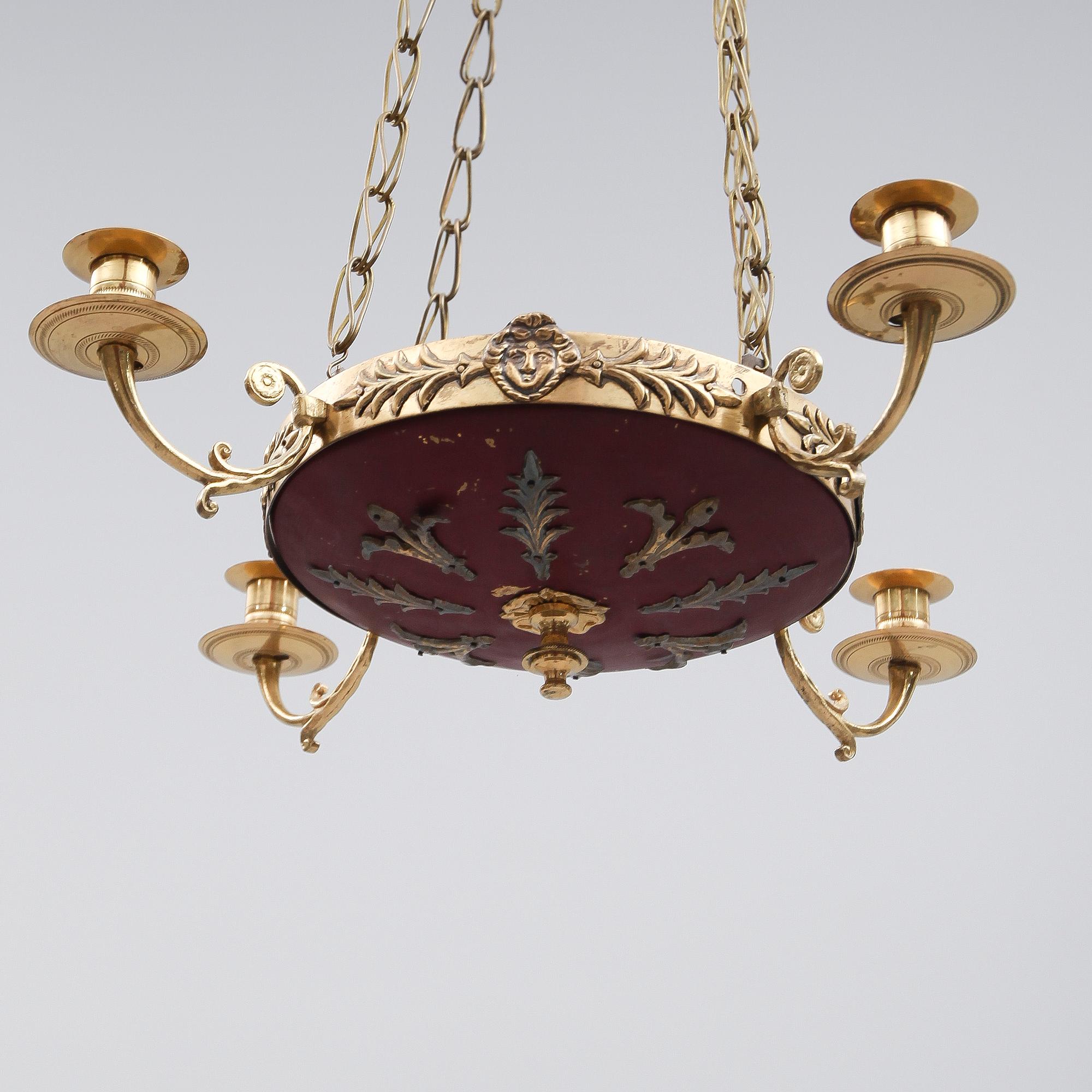 TAKAMPEL, empirestil, 1800-tal. Höjd ca 75 cm.