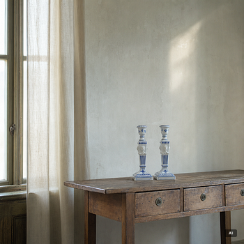 Candlesticks, a pair, porcelain. Royal Copenhagen, “Blue Fluted”, Denmark, 20th century.
