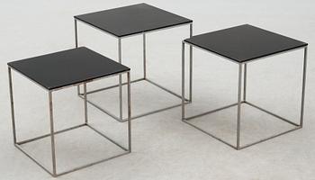 A Poul Kjaerholm 'PK-71' set of occasional tables, E Kold Christensen, Denmark.