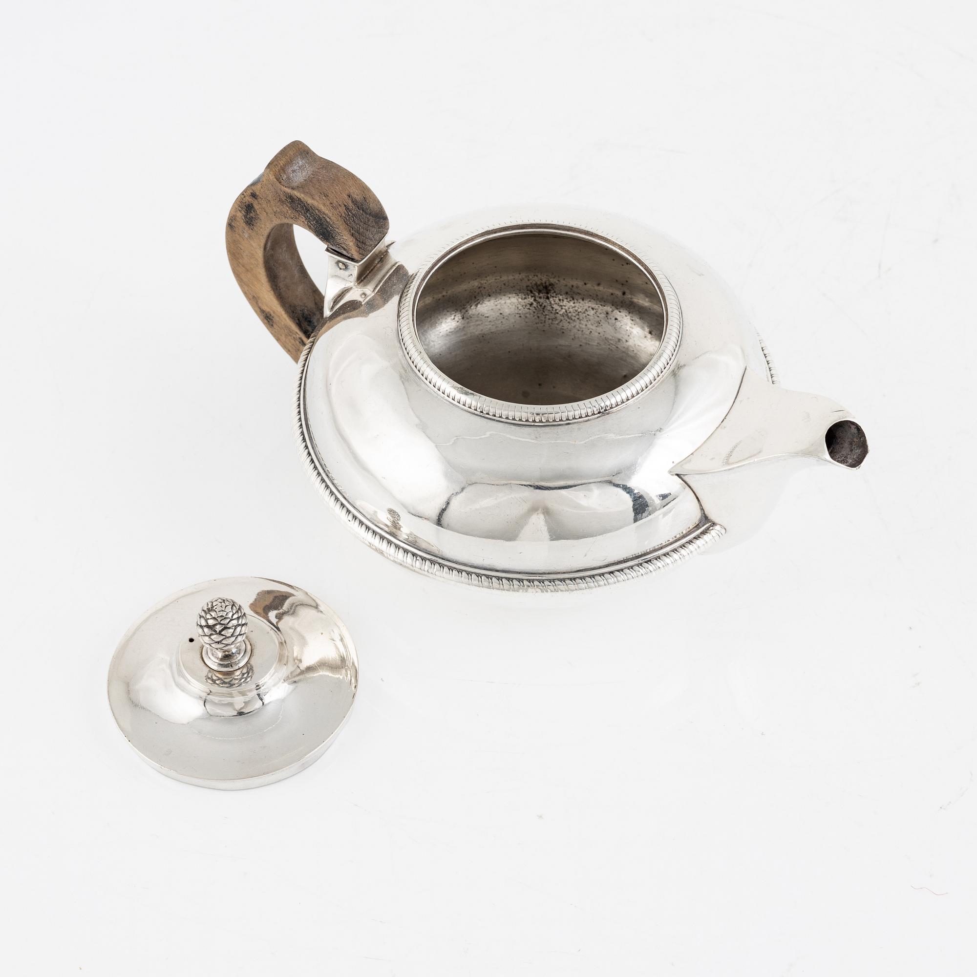 An Austrian Silver Teapot, Vienna, first half/mid-19th Century.