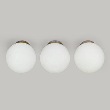Paavo Tynell, a set of three 1930s ceiling lamps '2008' for Taito Oy.