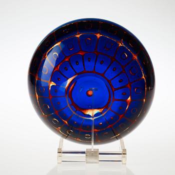 A Sven Palmqvist ravenna glass bowl, Orrefors 1970.