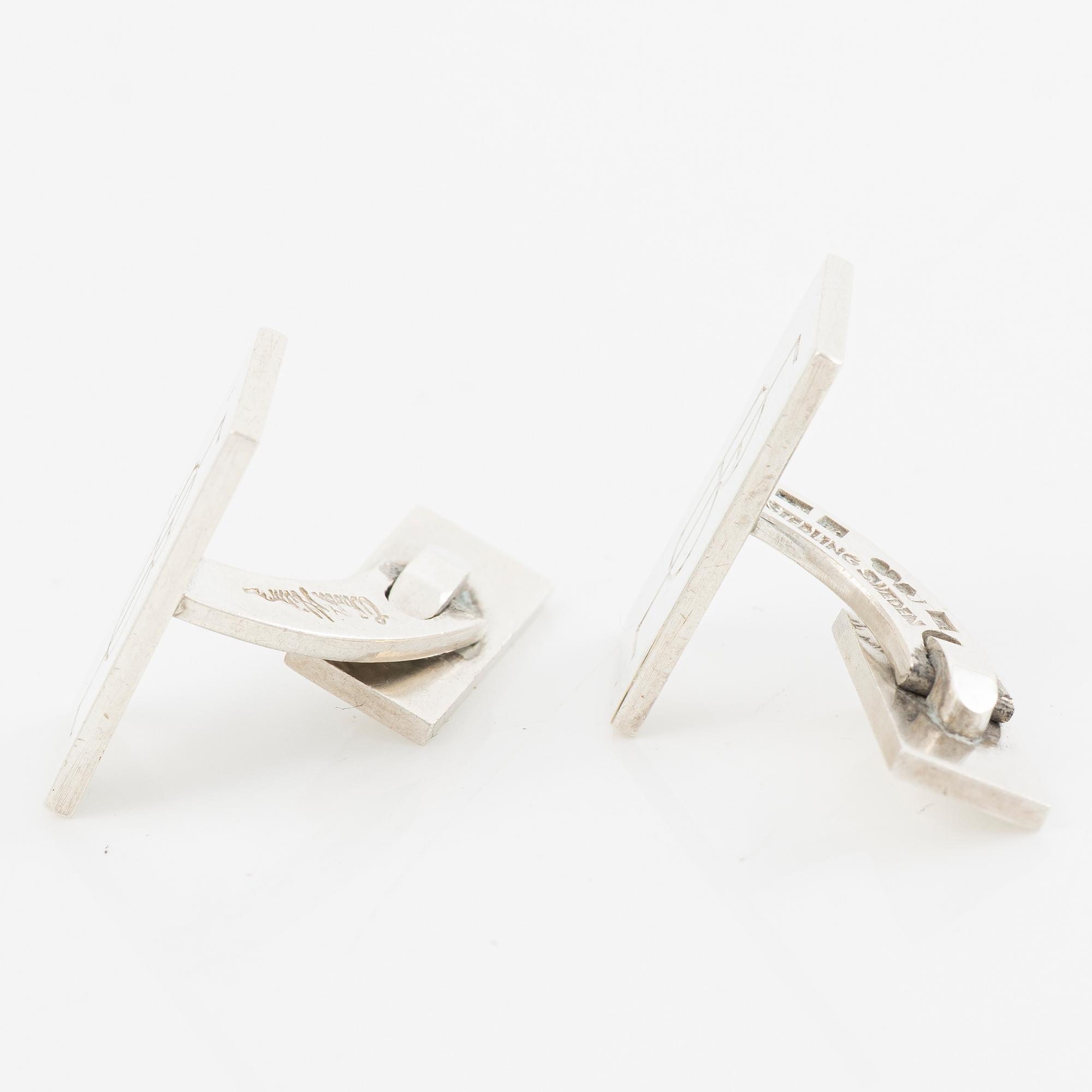 Wiwen Nilsson, A pair of cufflinks with monogram engraving, Lund, 1961.