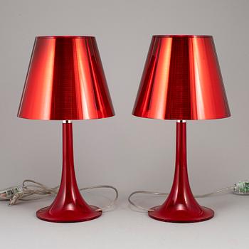 PHILIPPE STARCK, a pair of 'Miss Kä table lights, Flos, Italy.
