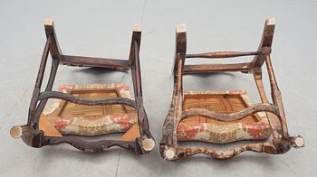 STOLAR, 2 st snarlika, rokoko, 1700-talets mitt.
