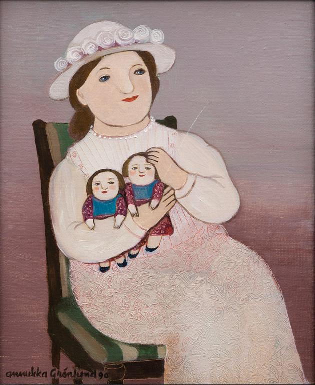 ANNUKKA GRÖNLUND, öljy kankaalle, signeerattu ja päivätty 90.