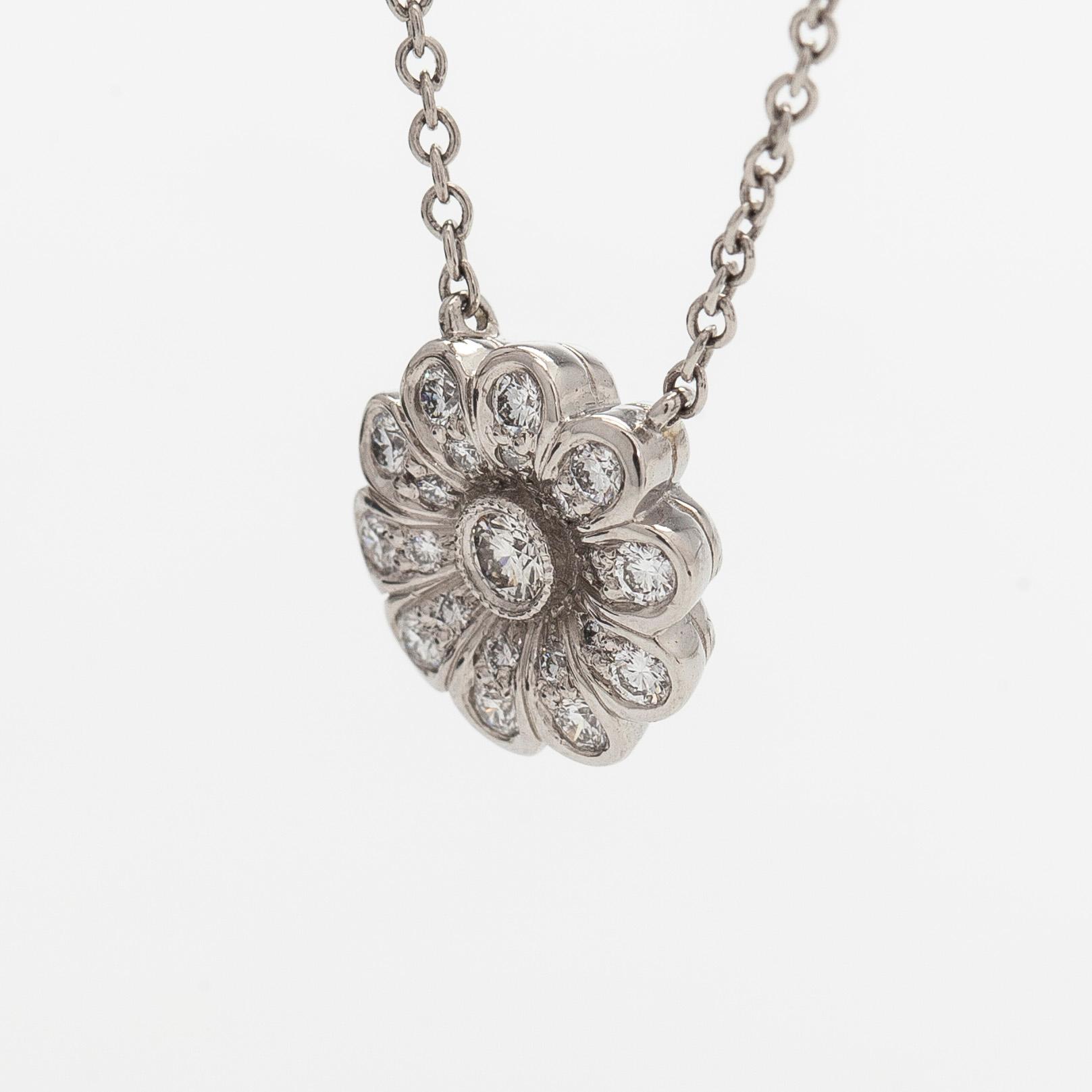 Tiffany & Co, a platinum necklace with brilliant-cut diamonds.